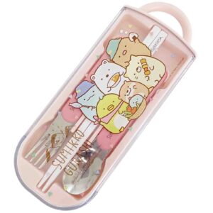 Sumikkogurashi Utensil Set - Includes Reusable Fork, Spoon, Chopsticks and Carrying Case - Authentic Japanese Design - Durable, Dishwasher Safe- Camping