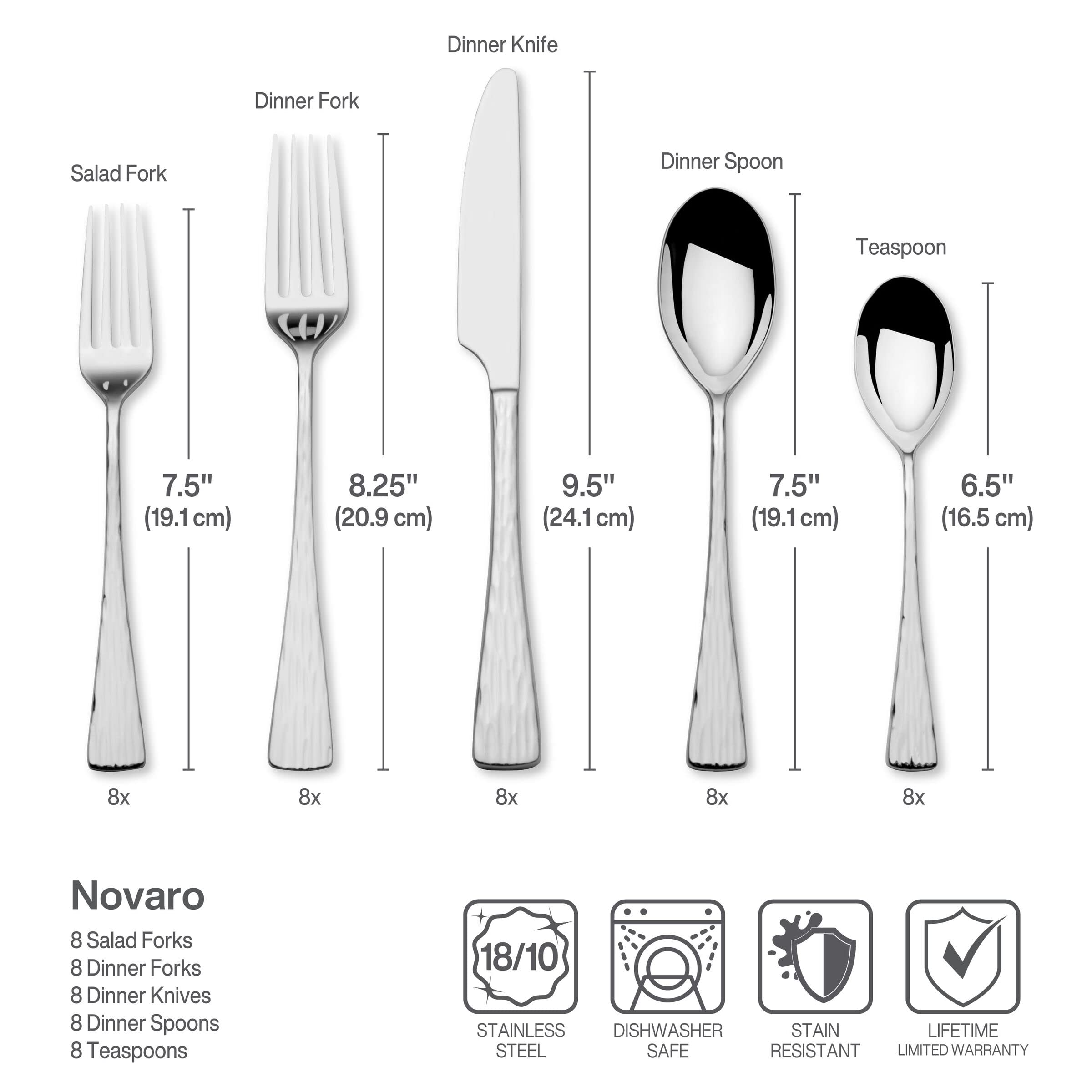 Mikasa Novaro 18/10 Stainless Steel Flatware, 45 Piece Set