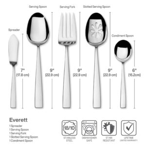 Mikasa Everett 101-Piece 18/10 Stainless Steel Flatware Set, 101pc