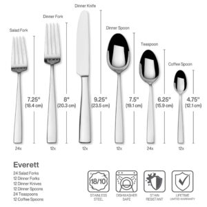 Mikasa Everett 101-Piece 18/10 Stainless Steel Flatware Set, 101pc