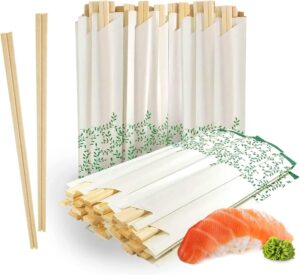 solid splinter-less smooth sturdy chopsticks 480 pairs | individually wrapped bulk disposable wooden chopstick | best for sushi & asian dishes