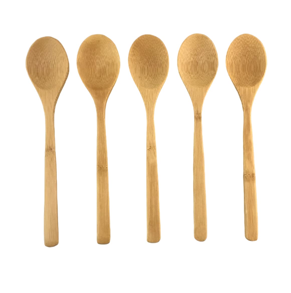 JapanBargain 3807, Pack of 10 Solid Bamboo Dinner Spoons Soup Spoons, 8-inch