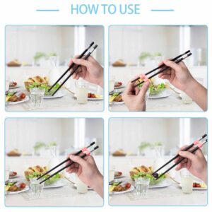 30pcs Chopstick Helper, PAGOW Reusable Training Chopsticks Hinges Connector for Kids, Beginner, Trainers or Learner ( 6 Pack / Color ,Black Red Blue Green Pink) Plastic