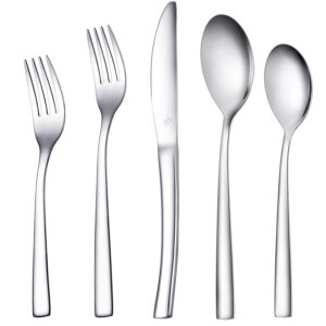 ferfil flatware set, 20-piece stainless steel silverware /cutlery /tableware set service for 4, include knife/fork/spoon, mirror polished, dishwasher safe