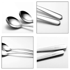 Soup Spoons 6-Pack 18/10 Stainless Steel Large and Heavy Duty Round Spoons Elegance Series 7 Inch Long 1.9 Ounces Weight by IRONX