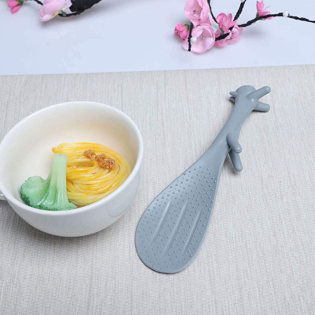 Plastic Squirrel Shaped Non Stick Rice Paddle Spoon Gray