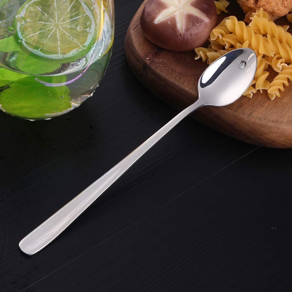 Long Handle Iced Tea Spoon, 8 inch Coffee Spoons, Baikai Stainless Steel Cocktail Stirring Spoons, Dishwasher Safe, Set of 4 (Silver)