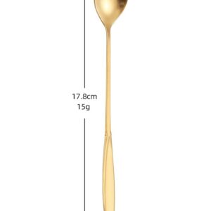 16 Pieces Heart Shaped Spoon Coffee Teaspoon 7 Inch Set Stainless Steel Long Handle Spoon Stir Bar Spoon Stirring Spoon Ice Cream Spoon Gold