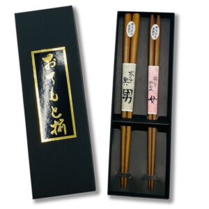 japanese tetsuboku 9.2 inches 2 pair chopsticks gift set for couple meoto hashi in box from japan