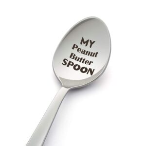 lyf collection my peanut butter spoon-engraved spoon stainless steel silverware flatware unique birthday easter basket gifts for boy girl mom dad kids-crafted by lyf collection