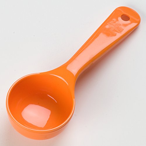 CFS 492524 Solid Short Handle Portion Control Spoon, 2.5 oz, Orange