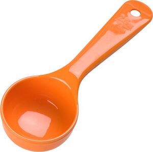 cfs 492524 solid short handle portion control spoon, 2.5 oz, orange