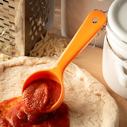 CFS 492524 Solid Short Handle Portion Control Spoon, 2.5 oz, Orange