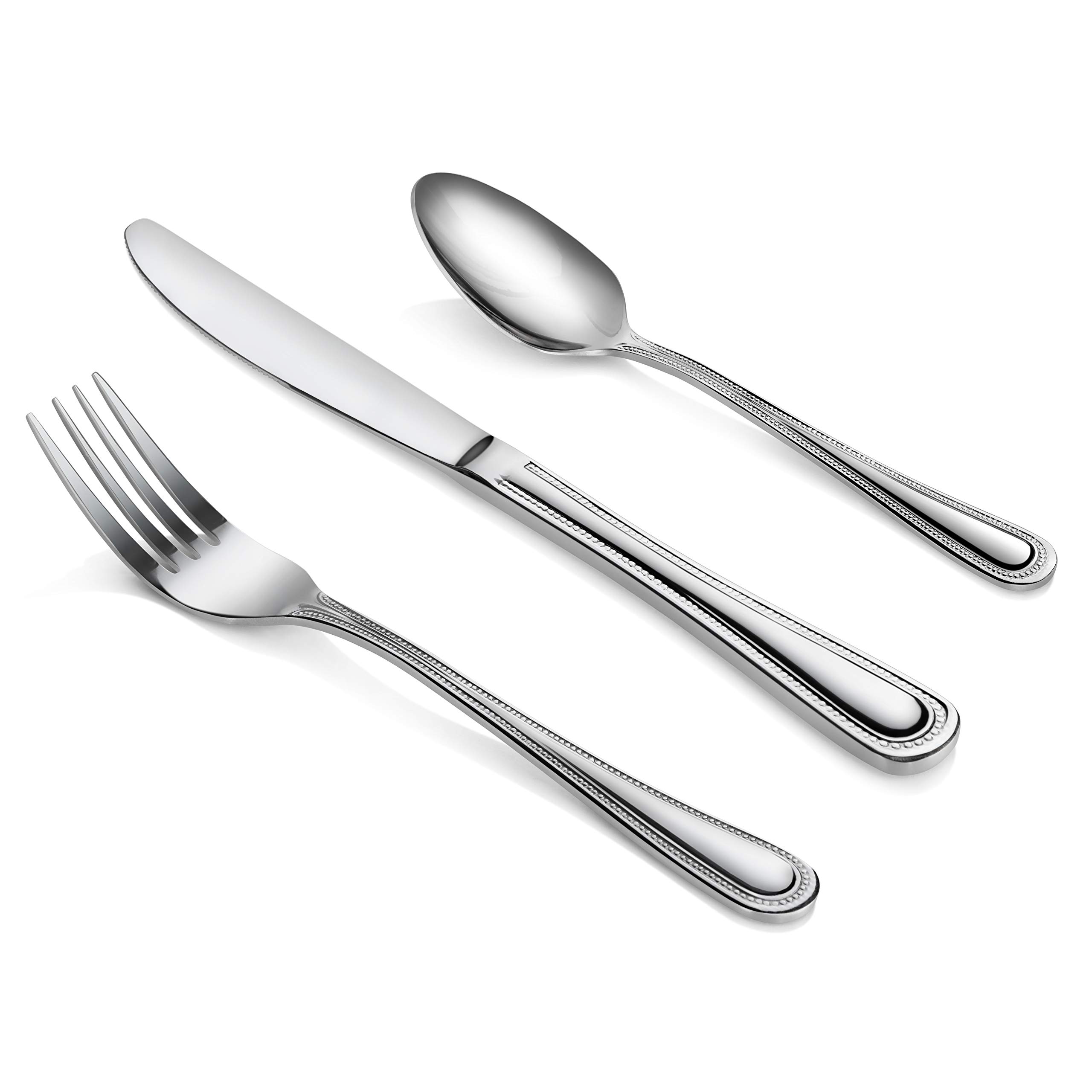 New Star Foodservice Bead Pattern, Stainless Steel, 36-Piece Flatware Set