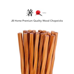 JapanBargain 4811, Bamboo Chopsticks Reusable Japanese Chinese Korean Wood Chop Sticks Hair Sticks, Dishwasher Safe, 10 Pair Gift Set