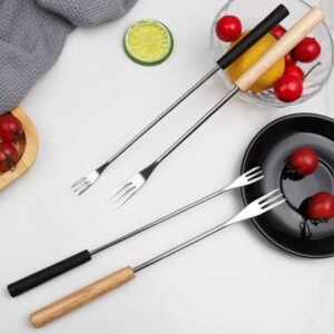 Hemoton Stainless Steel Fondue Forks: Kabob Skewer BBQ Forks Roasting Sticks Cheese Fondue Forks For Sausage Hot Dog Campfire Camping Stove Grill Black 6Pcs