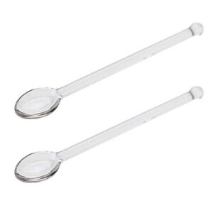 2 pcs transparent glass spoon stirring spoons for tea coffee cocktail milk home party bar use