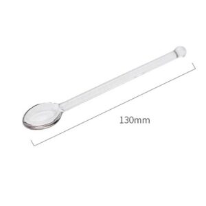 2 Pcs Transparent Glass Spoon Stirring Spoons for Tea Coffee Cocktail Milk Home Party Bar Use