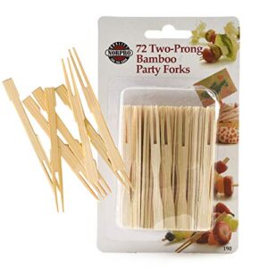 Norpro Bamboo Party Forks, 72 Pieces , 3.5 Inch