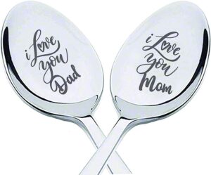 best parents gifts | i love you mom/dad engraved spoon | christmas gift for dad | gift for thanksgiving/birthday/anniversary from daughter son | personalized mother's day father's day gift