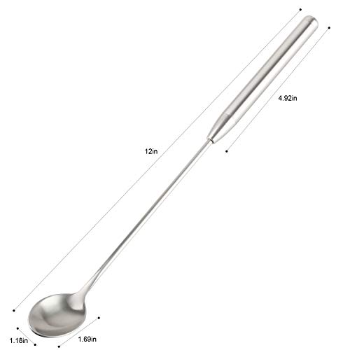 Long Handle Mixing Spoons Stainless Steel Teardrop Bar Drink Cocktail Shaker Stirrer Spoon for Ice Cream Smoothies Malts Milkshakes Juice Coffee Tea Drink (1)