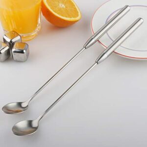 Long Handle Mixing Spoons Stainless Steel Teardrop Bar Drink Cocktail Shaker Stirrer Spoon for Ice Cream Smoothies Malts Milkshakes Juice Coffee Tea Drink (1)