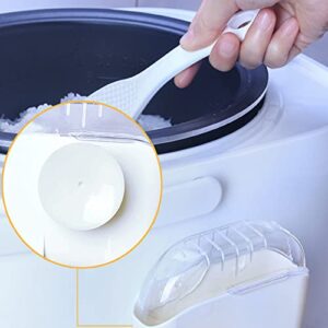 MXY Rice Scoop Holder with Suction Cup and Cover Rice Paddle Meal Spoon Fork Storage Station Can Stand or Adsorb on Rice Cooker or Smooth Surface