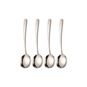 wenkoni soup spoons, 4-piece large round spoons,7.8 inch sus 304 stainless steel bouillion spoons