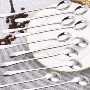 Long Handle Stirring Spoon, DaKuan Set of 10 Stainless Steel Mixing Spoon for Iced Tea, Coffee, Cocktail, Milkshake, Cold Drink