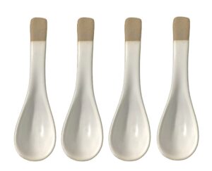 123arts 4pcs ceramic japanese retro soup spoons dessert spoons