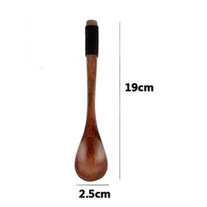 2 Set of Retro Handcrafted Wooden Long Coffee Tea Spoon Coffee Stirrers with Cable Tie