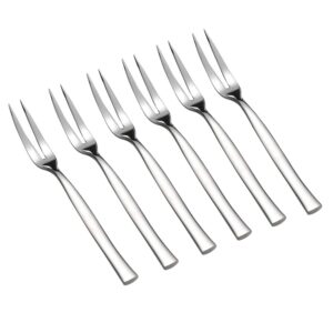 idotry 8-piece stainless steel 2-prong appetizer forks, small forks, fruit fork