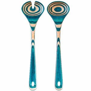 baltique mykonos collection wooden salad serving utensil set, 11-3/4" long, one pair