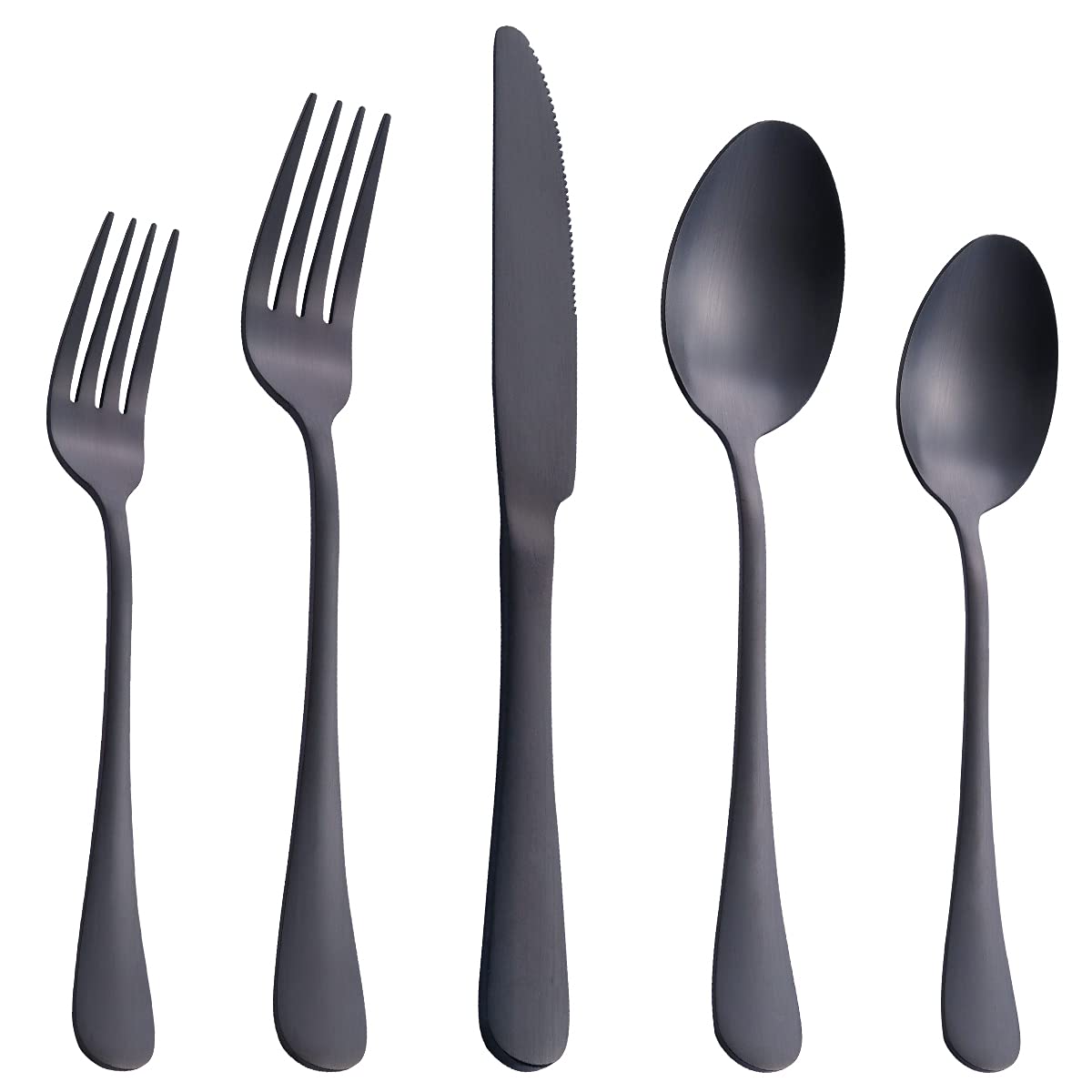 Joincook Matte Black Silverware Set,Stainless Steel Flatware Set,20 Pieces Set Cutlery Utensils Set Service for 4,Spoons and Forks Set, Dishwasher Safe