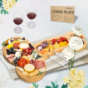 Housewarming,Wedding,Birthday gift for Lady,Valentine's Day,Christmas, Graduation gift,Appetizer Plates,charcuterire board, cheese board,Funny Cutlery Kitchen Wine Meat Cheese Platter (Right)