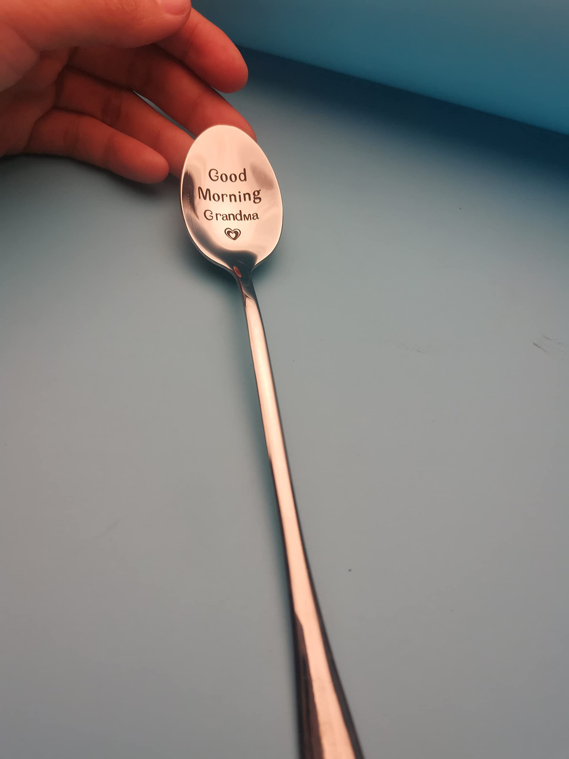 Gift for Grandma Grandmother from Grandson Granddaughter Good Morning Grandma Spoon for Grandmom Grandmama Mothers Day Birthday Gifts for Grandmommy Nana Coffee Spoons