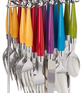 Gibson Art Deco Green Blue Red Yellow 20 Piece Flatware Silverware Set