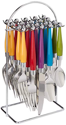 Gibson Art Deco Green Blue Red Yellow 20 Piece Flatware Silverware Set