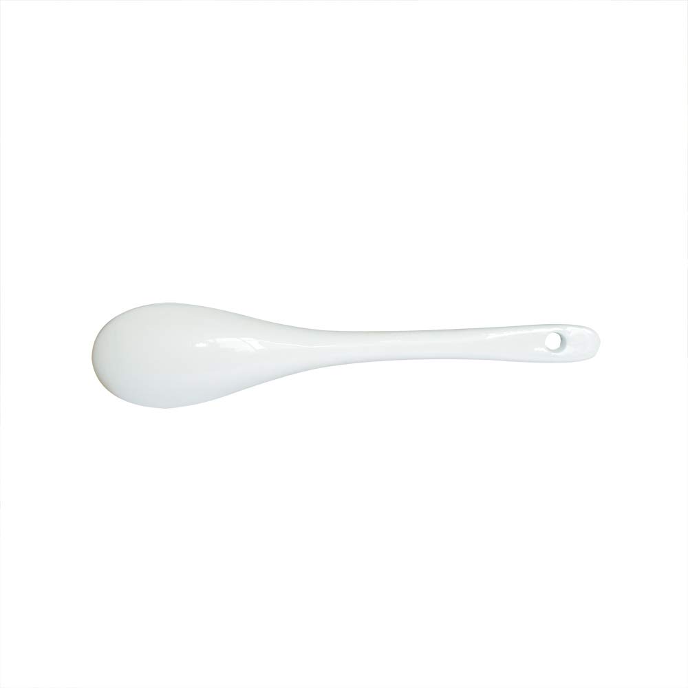 Xmomx 6 pcs Porcelain Egg Spoons Ceramic Spoons White 5 inch Coffee Dessert Yogurt Tea milky tea