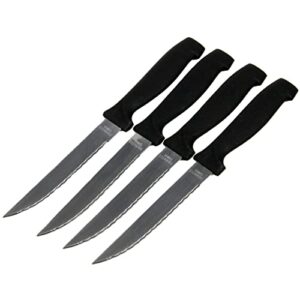 chef craft select steak knife set, 4.5 inch blade 8.25 inches in length 4 piece set, black