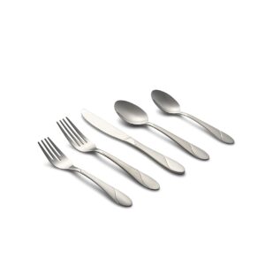 Cambridge Silversmiths Swirl Sand 89-Piece Flatware Set