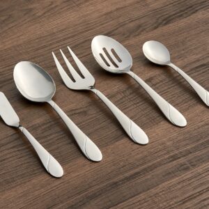 Cambridge Silversmiths Swirl Sand 89-Piece Flatware Set