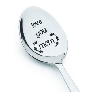 love you mom - gifts for mom - birthday gifts for women - coffee spoon mom gift - engraved spoon - stainless steel - birthday gifts - mothers day gifts - spoon gift by boston creative company#sp_041