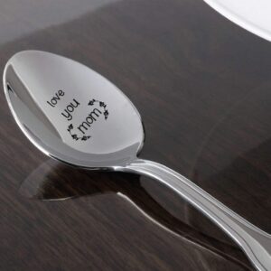 Love You Mom - gifts for mom - birthday gifts for women - Coffee Spoon mom Gift - Engraved Spoon - stainless steel - Birthday gifts - Mothers day gifts - Spoon Gift By Boston Creative company#SP_041