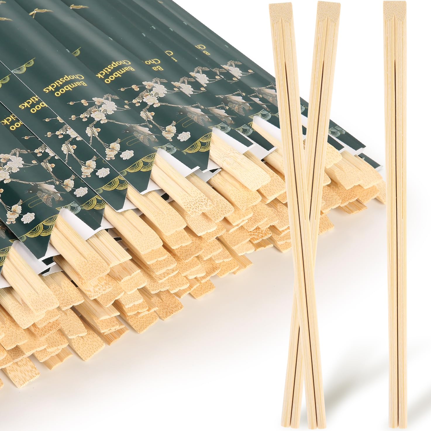 Disposable Chopsticks, 8.3 Inches Natural Bamboo Chopsticks, Sleeved and Separated - Pack of 50 Pairs