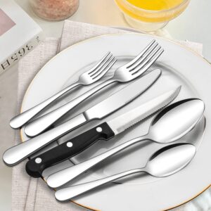 Silverware Set, ENLOY 48 Pieces Stainless Steel Flatware Cutlery Set, Include Knife Fork Spoon, Mirror Polished, Dishwasher Safe, Service for 8