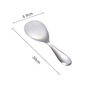 Cabilock Rice Paddle Spoon Non- Stick Food Serving Spoon Stainless Steel Rice Spoon Scoop Kitchen Utensils for Home Restaurant Hotel Silver