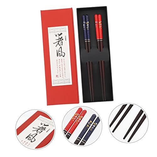 UPKOCH 4 Pairs Wood Chopsticks Travel Utensil Set Asian Gifts Travel Set Reusable Wooden Chopsticks Korean Chopsticks Chinese Wooden Chopsticks Couple Chopsticks for Eating Hot Pot Gift