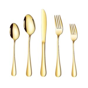 wedding stainless steel gold cutlery set spoon fork and knife gold matted cutlery flatware set