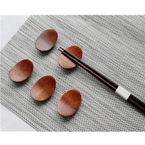 Chopstick Rest Tsehuar 5 PCS Wood Chopsticks Holder Dinner Server Spoon Fork Knife Stand Holder